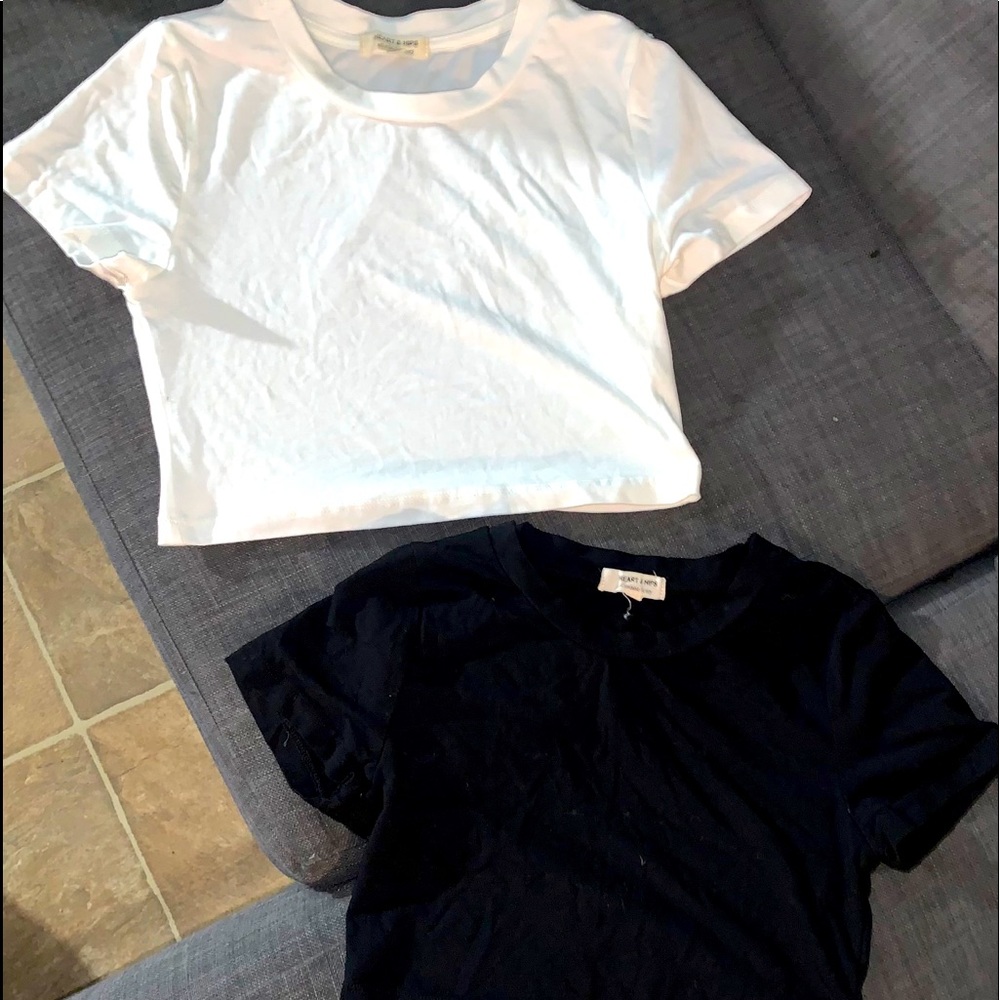 black & white crop top set
